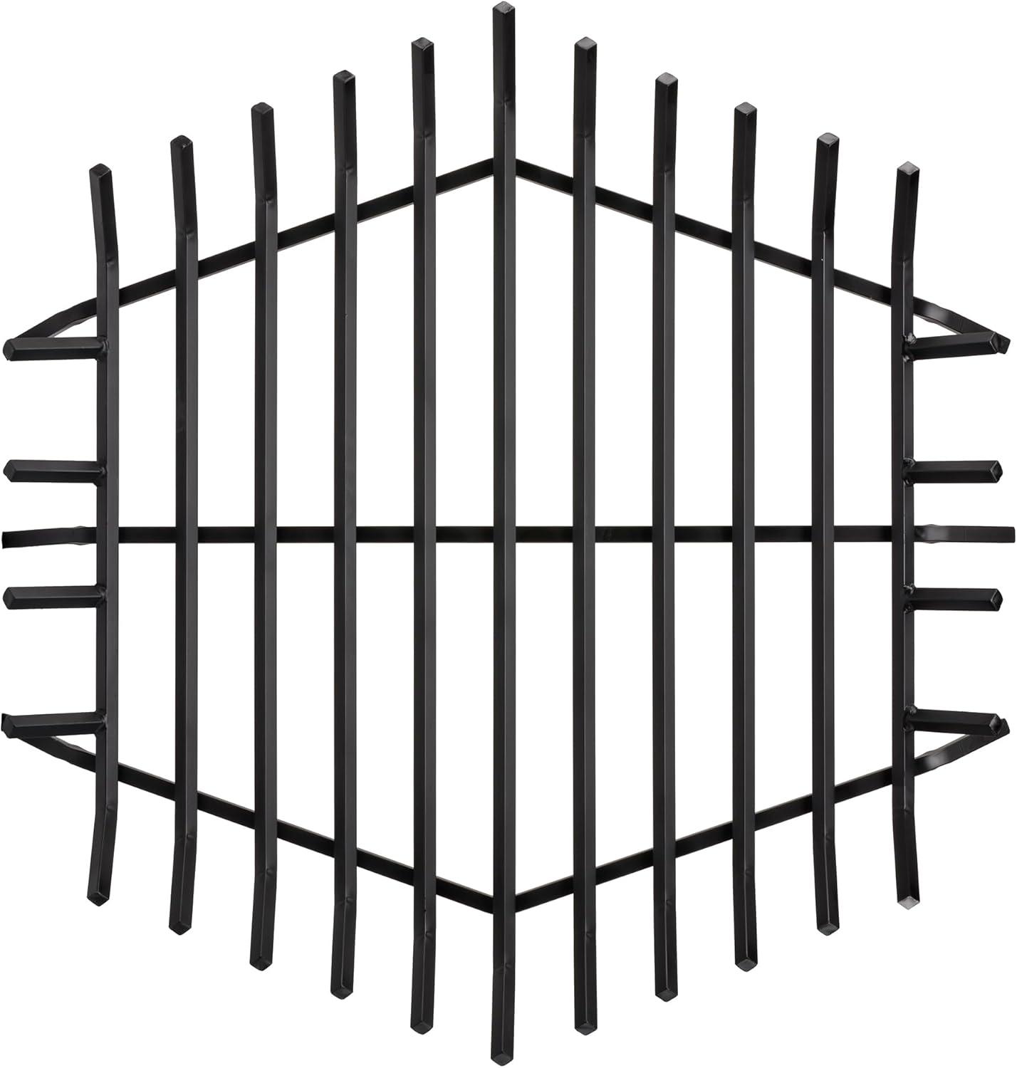 HexaFlame 36" Black Steel Outdoor Fireplace Grate