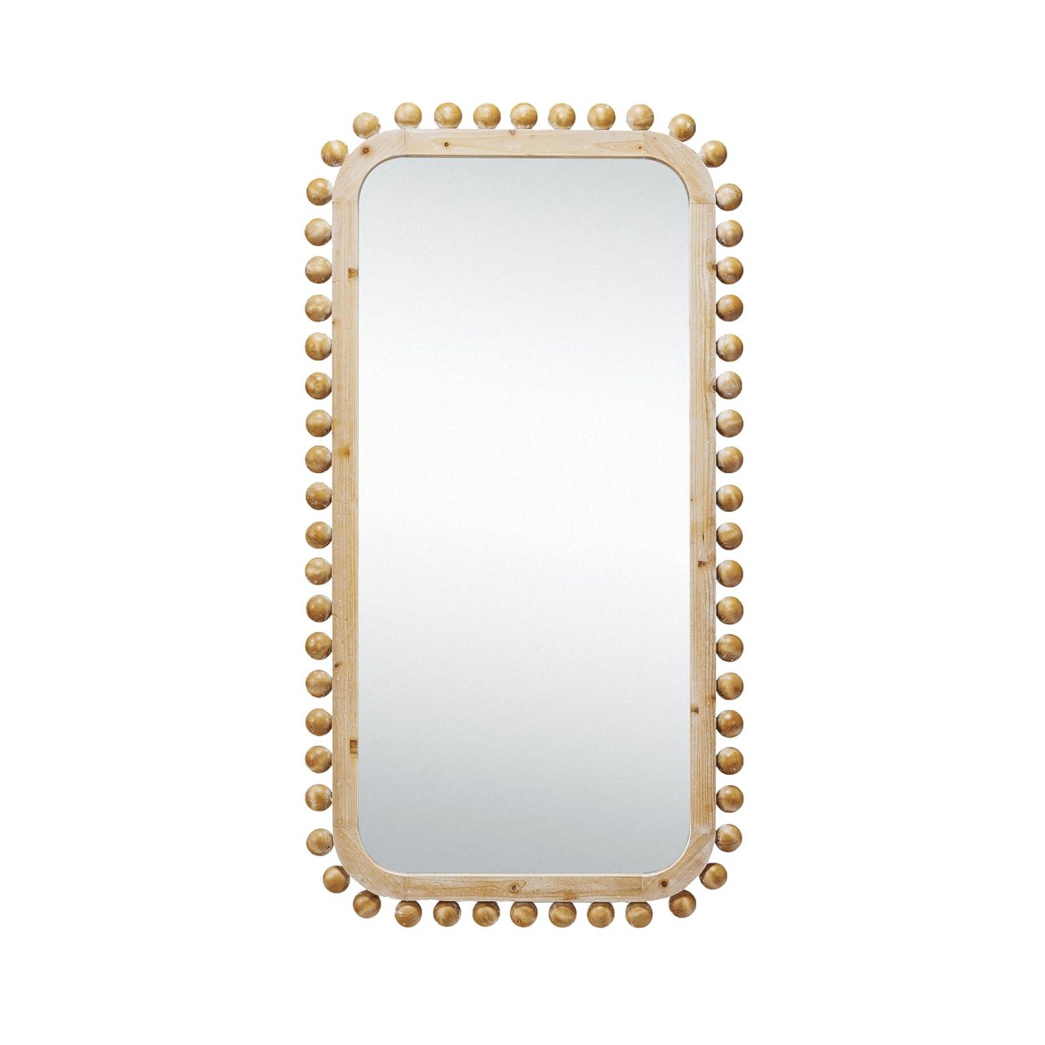 Creative Co-Op Firwood Boho-Southwestern Rectangular Wall Mirror, Natural
