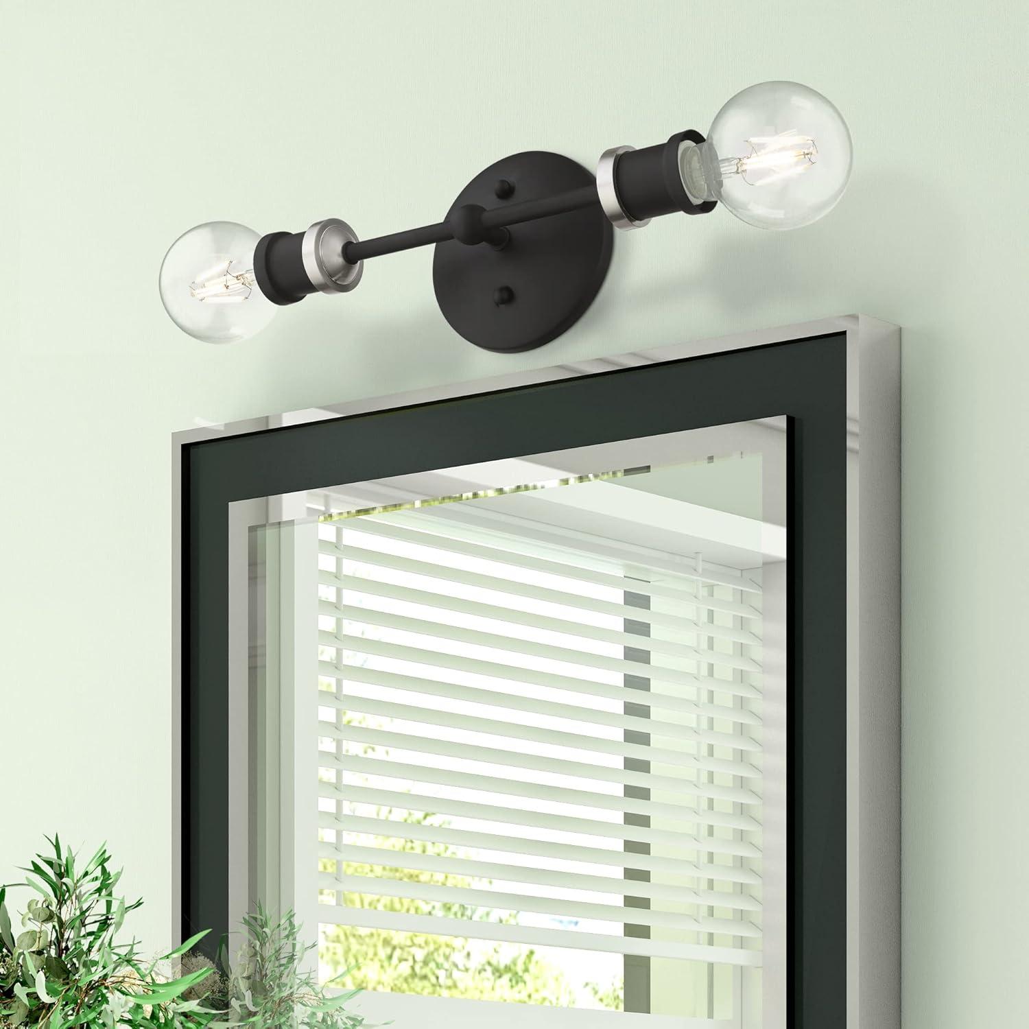 Livex Lighting Lansdale 2 - Light Vanity in  Black/Brushed Nickel