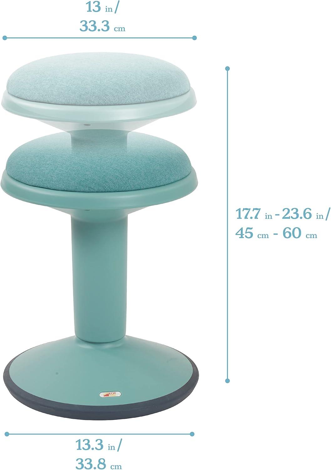 ECR4Kids Sitwell Wobble Stool with Cushion, Adjustable Height, Active Seating