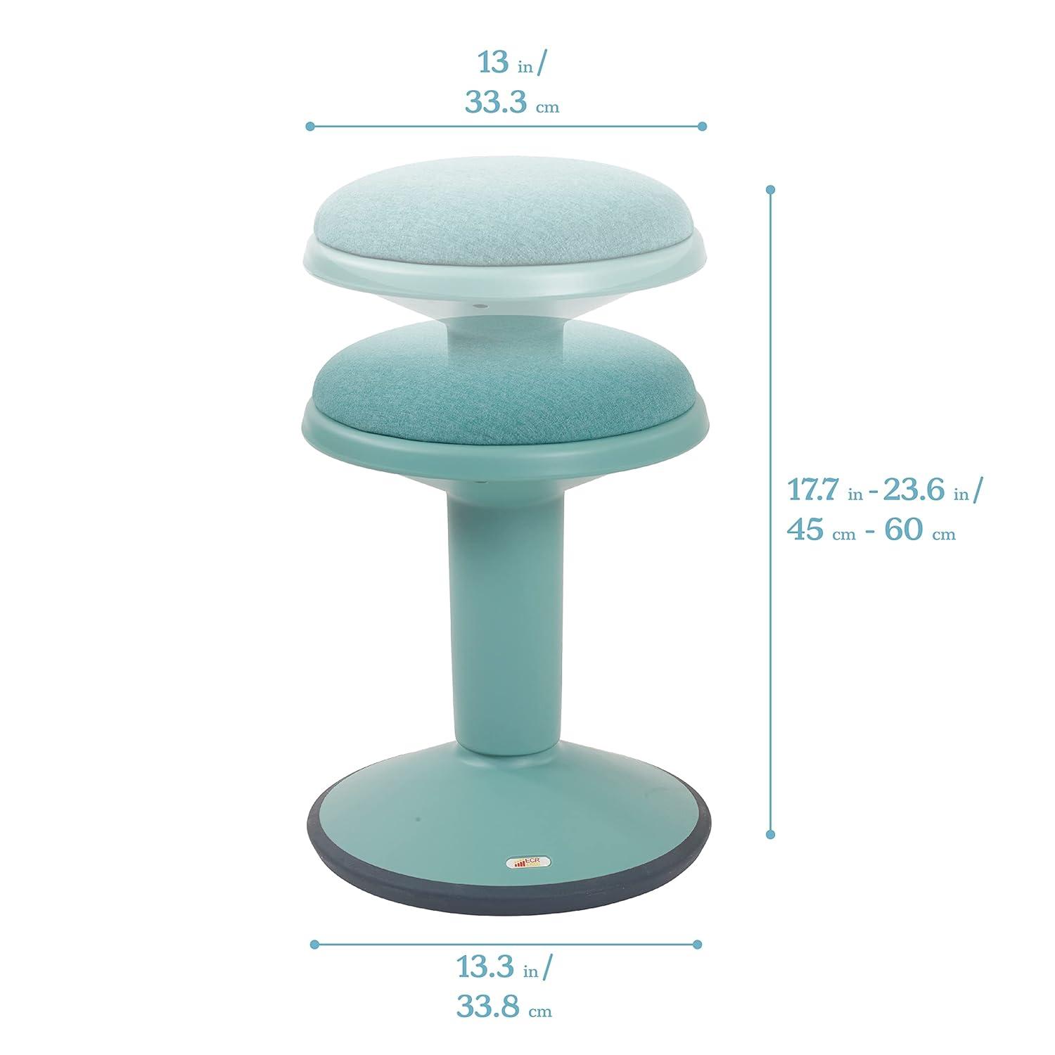 Seafoam Adjustable Wobble Stool with Cushioned Foam Seat