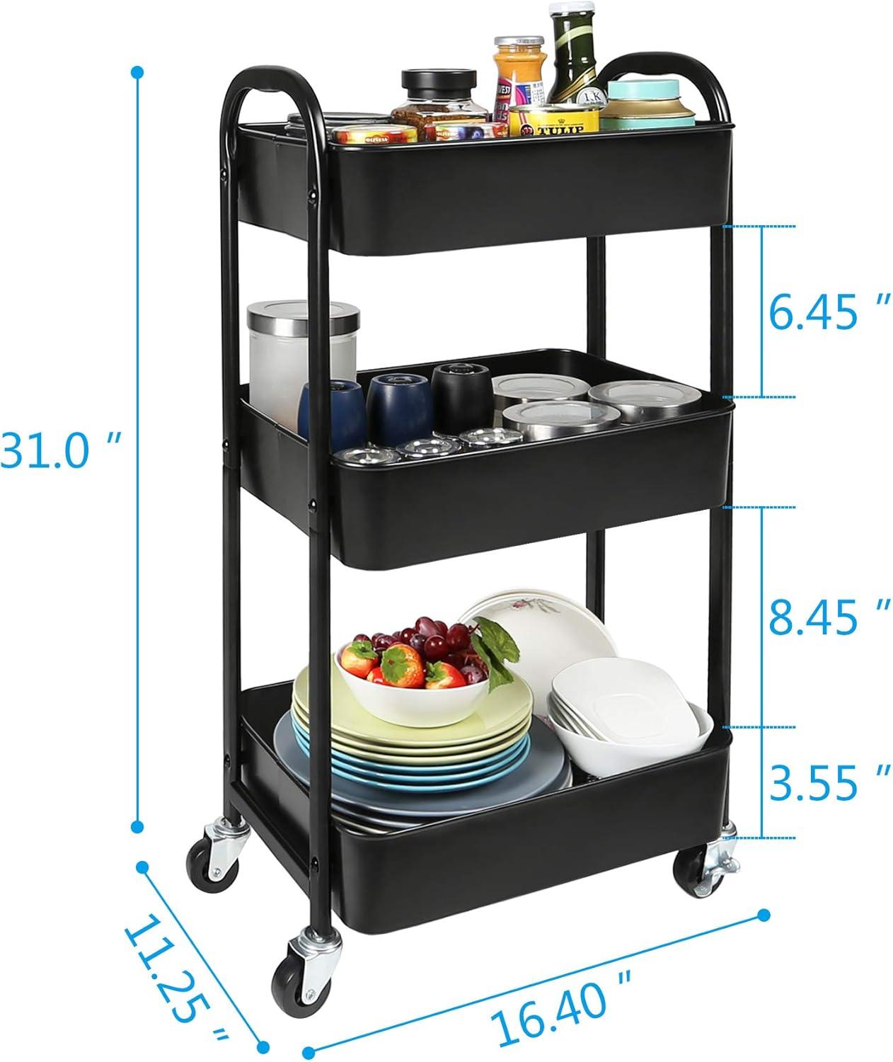 3 Tier Metal Utility Cart - Brightroom™