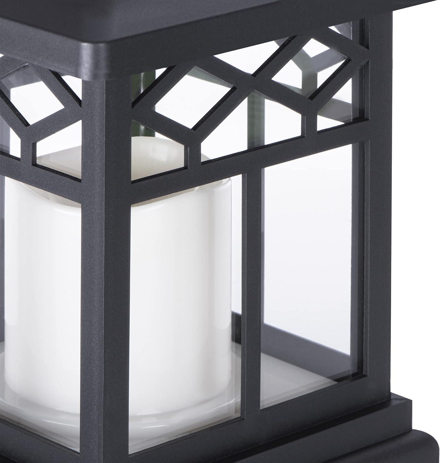 Black Solar LED Flameless Candle Lantern