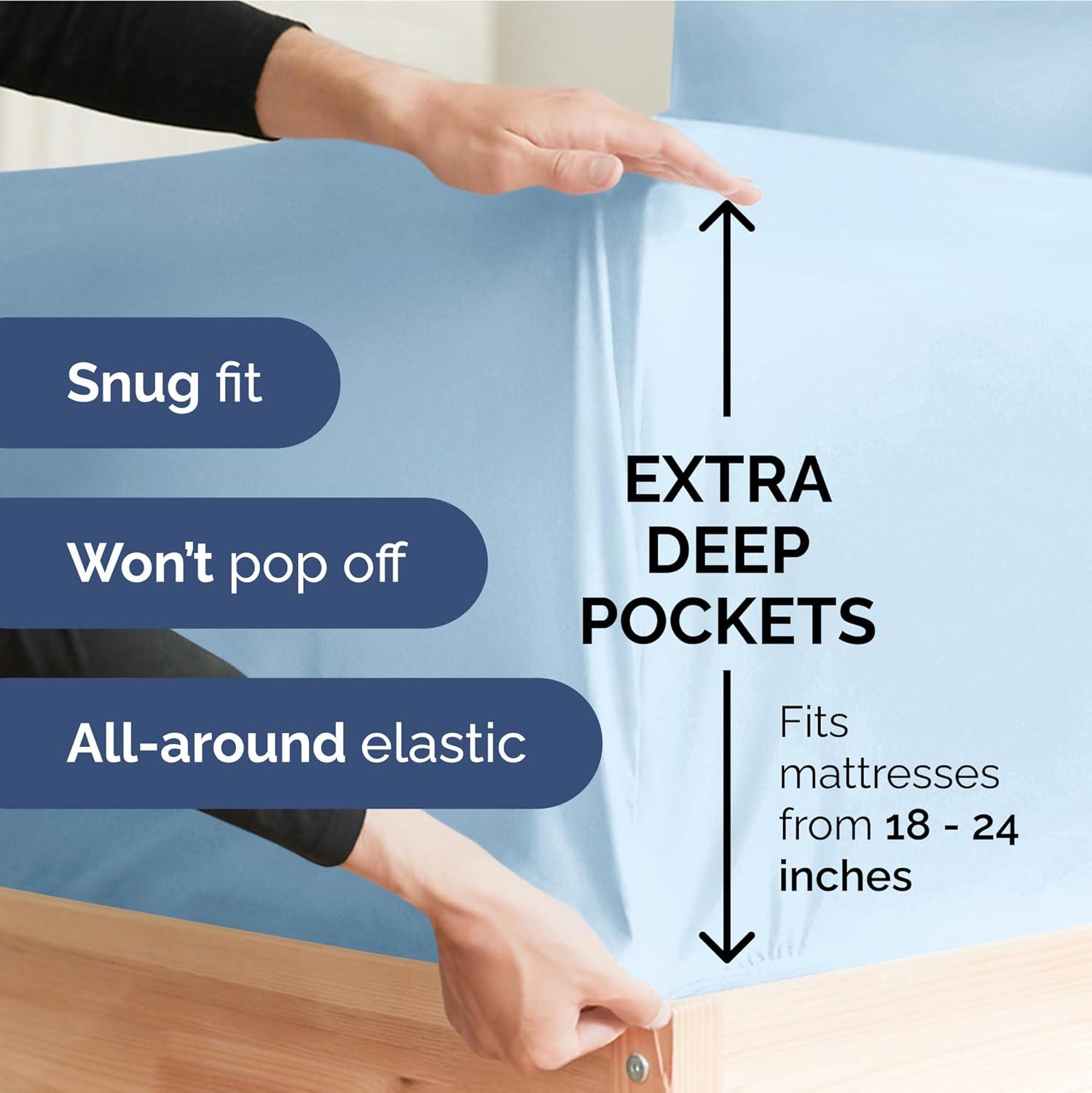 CGK Linens 6 Piece Extra Deep Pocket Ultra Soft & Cooling Sheet Set