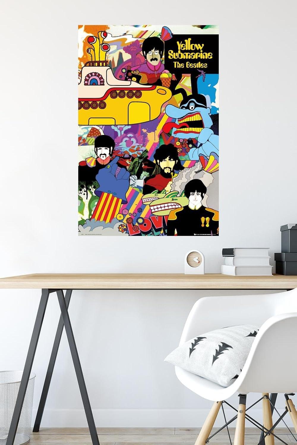 24X36 The Beatles - Submarine Collage Wall Poster, 24" x 36"