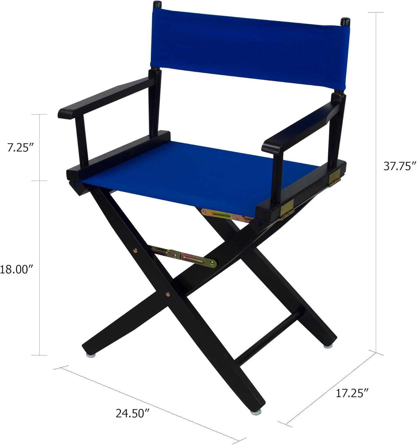 206-02-032-13 18 in. Extra-Wide Premium Directors Chair, Black Frame with Royal Blue Color Cover