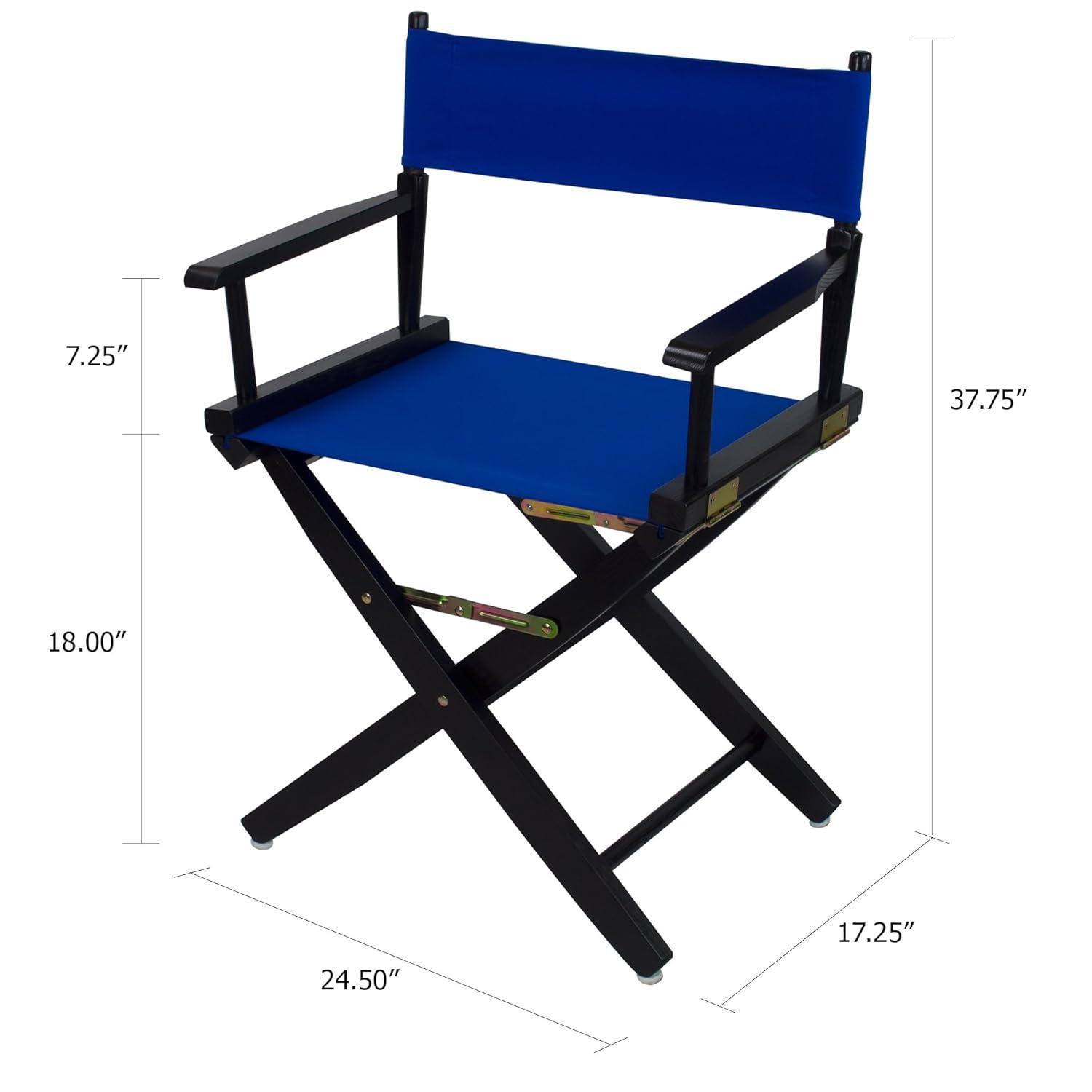 206-02-032-13 18 in. Extra-Wide Premium Directors Chair, Black Frame with Royal Blue Color Cover