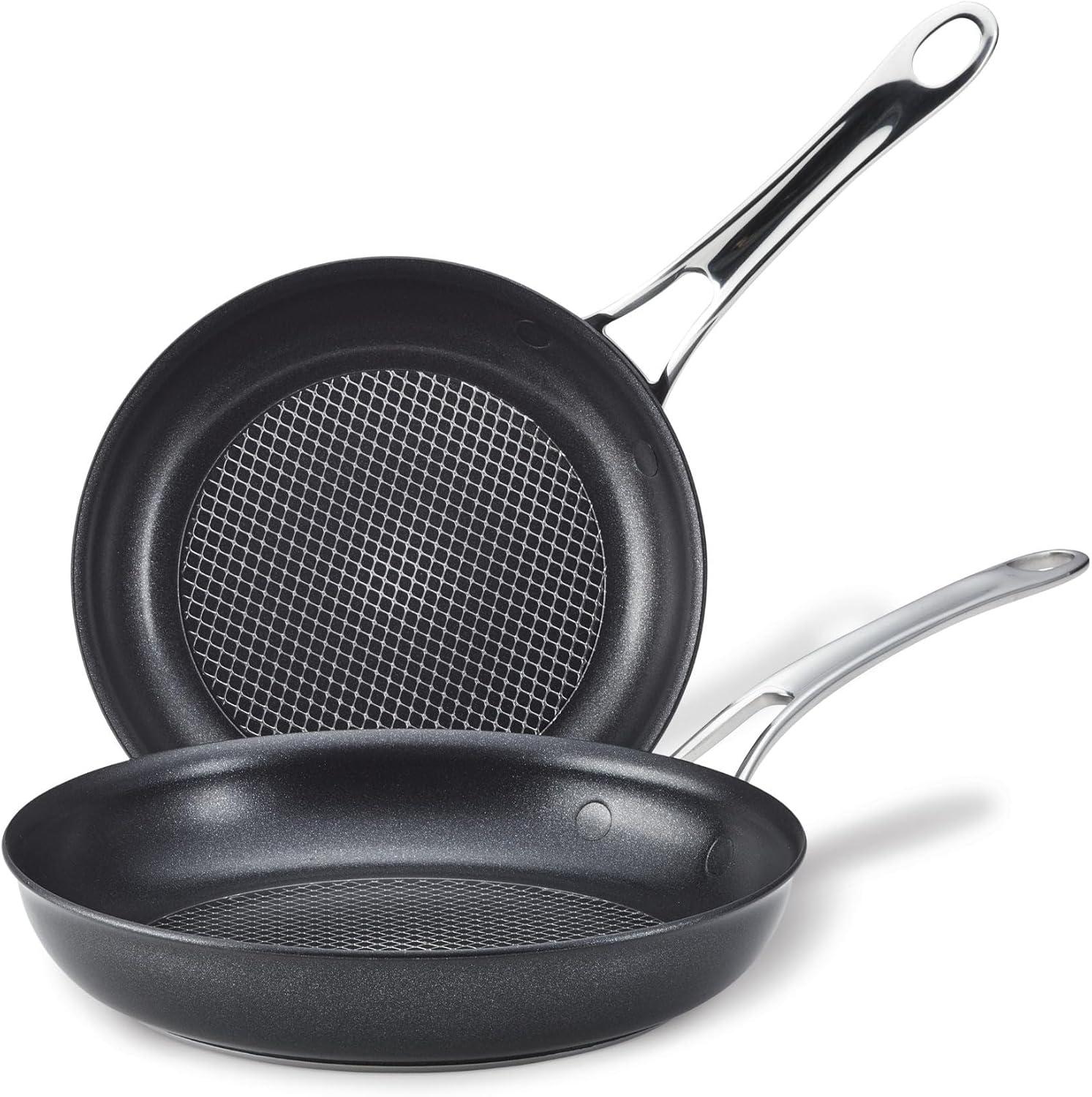 Anolon X Hybrid Nonstick Stainless Steel Frying Pan Set, 2 Piece