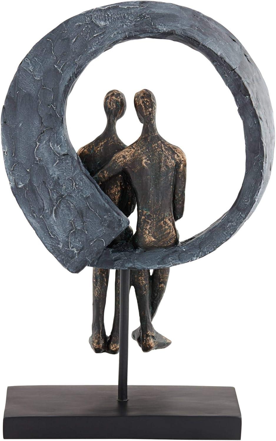 Studio 55D Abstract Couple 12" High Antique Brass Sculpture