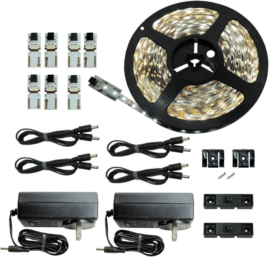 Inspired LED Cut and Connect Series Kit: Super Bright Cool White - 39.5ft/ 12m Flexible LED DIY Kit Kitchen Lighting | Under Cabinet Lighting | 6000 K | Dimmable