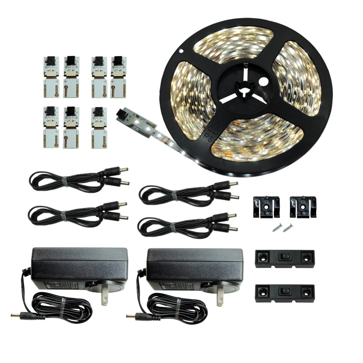 Inspired LED Cut and Connect Series Kit: Super Bright Cool White - 39.5ft/ 12m Flexible LED DIY Kit Kitchen Lighting | Under Cabinet Lighting | 6000 K | Dimmable
