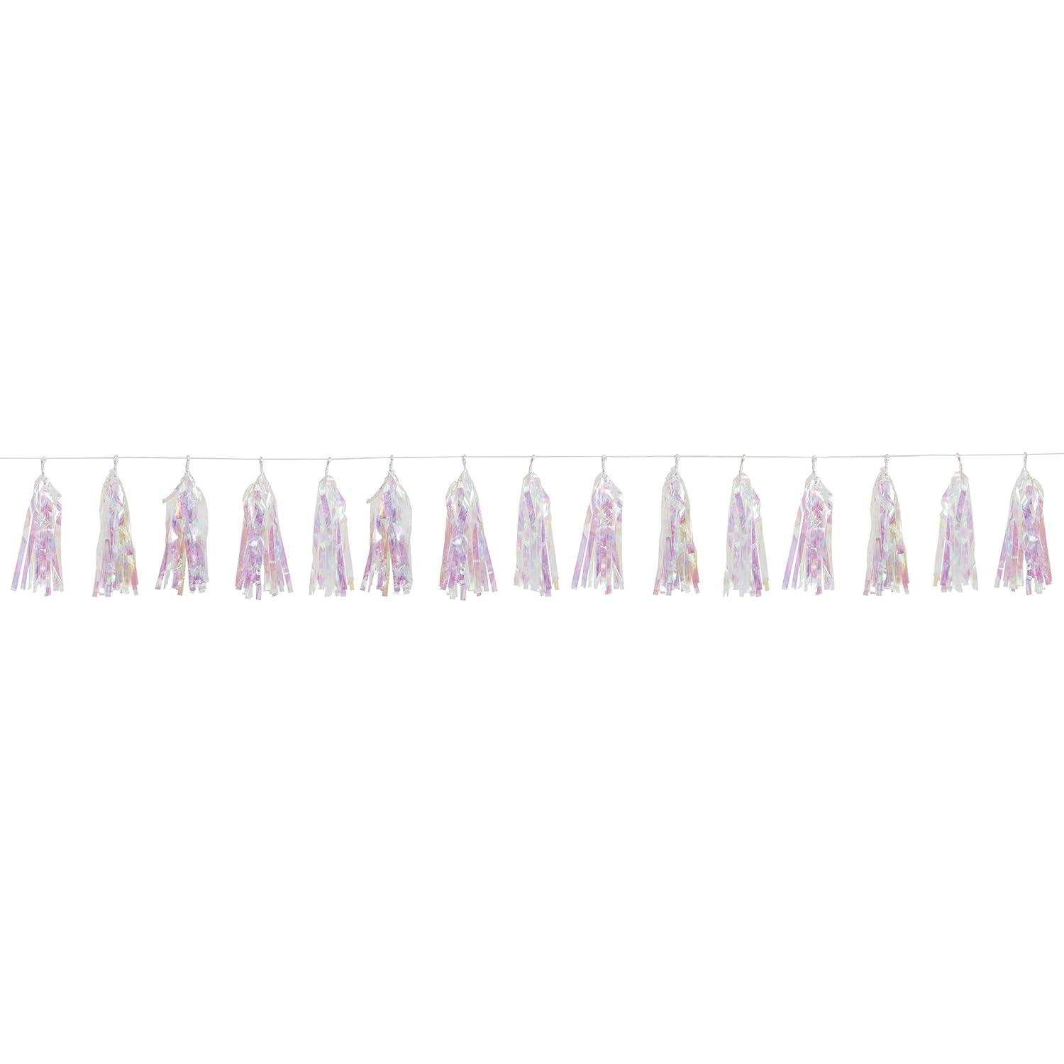 Foil Tassel Garland, 9ft, Iridescent, 1ct