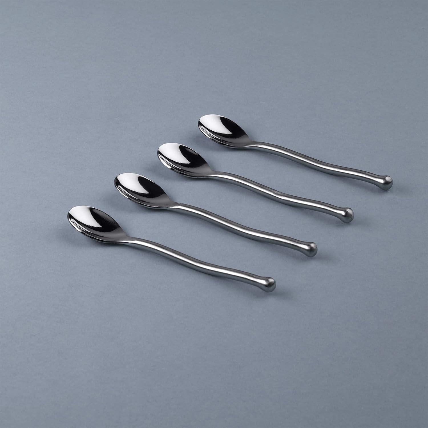 Platinum Stainless Steel Demitasse Spoons Set of 4