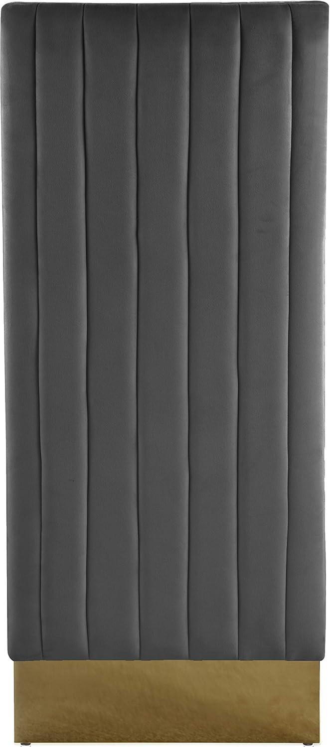 Meridian Furniture Porsha 19"H Velvet Dining Chair in Gray (Set of 2)