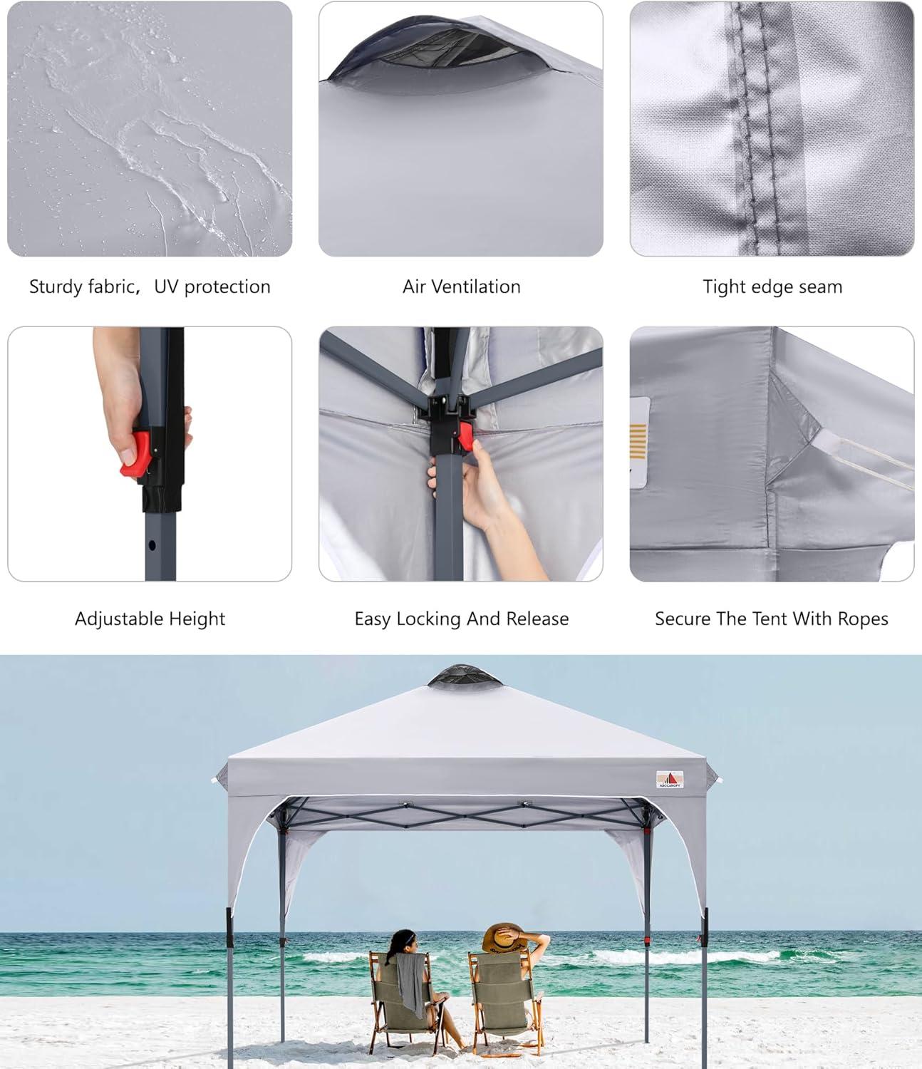 Gray 10x10 Portable Outdoor Pop-Up Canopy Tent