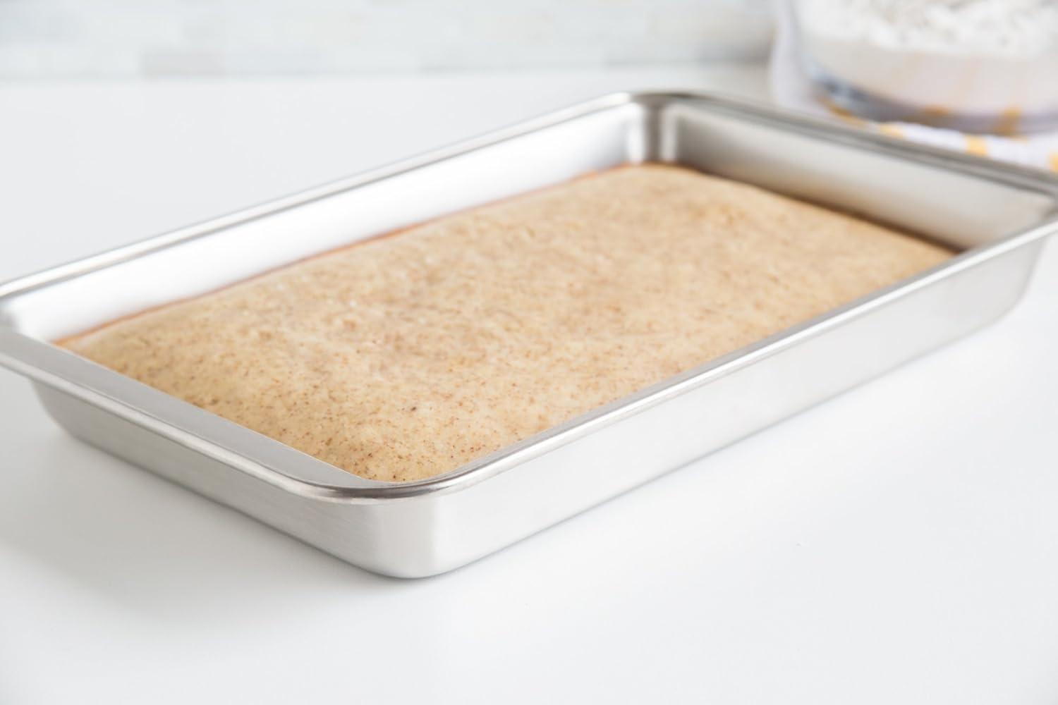 Fox Run Brands Stainless Steel Baking Pan, 11-Inch x 7-Inch Bake Surface