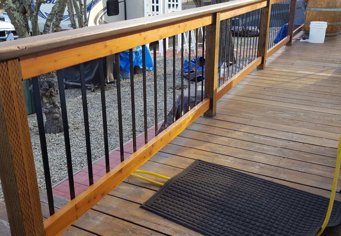 26 Pack Deck Balusters 36”Thicker Rectangle Staircase Baluster Black Metal Deck Spindle and Stairs Railing,Hollow Rectangle Deck Balusters for Deck Railing Porch