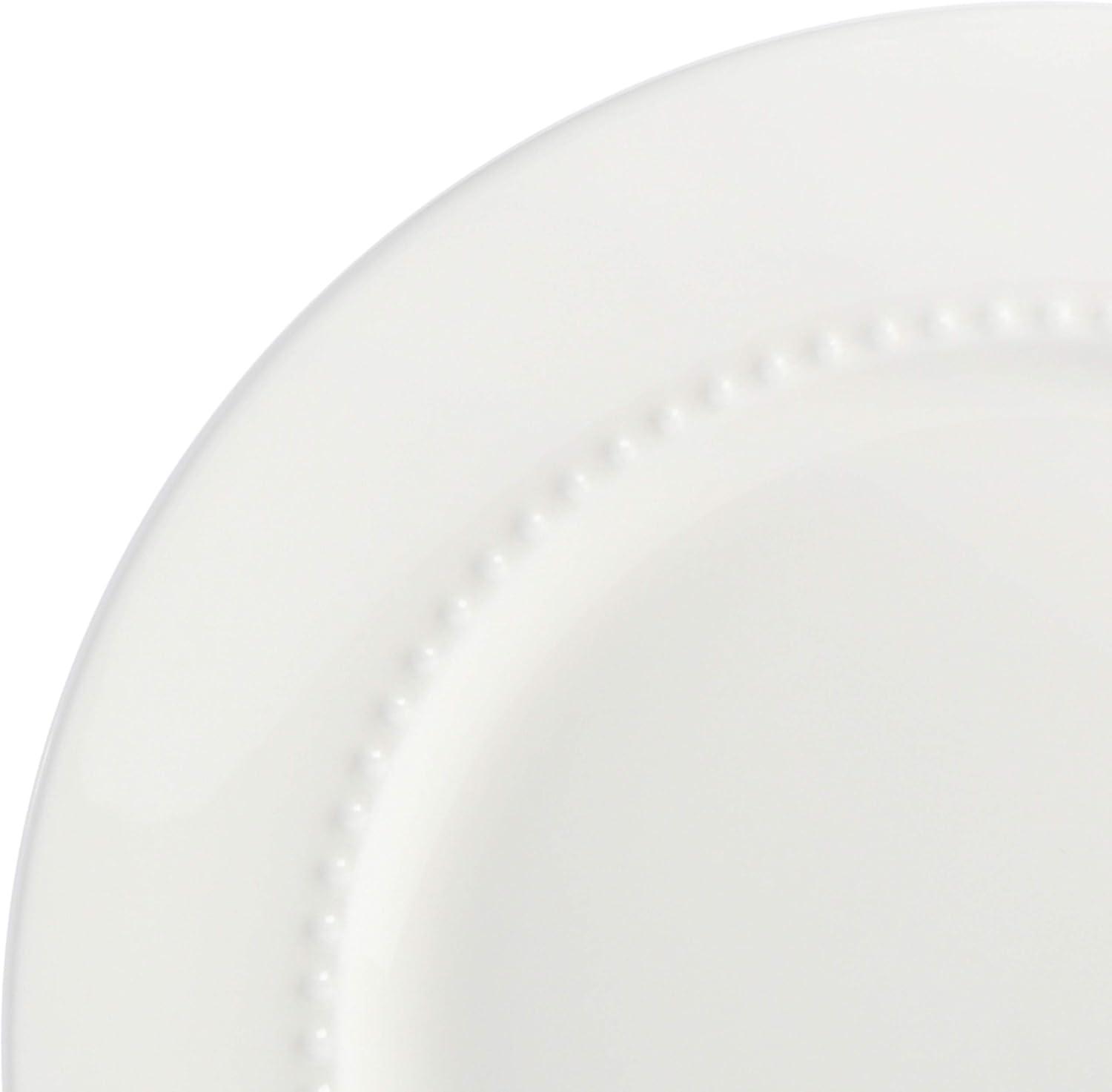 White Porcelain Embossed 16-Piece Dinnerware Set, Service for 4