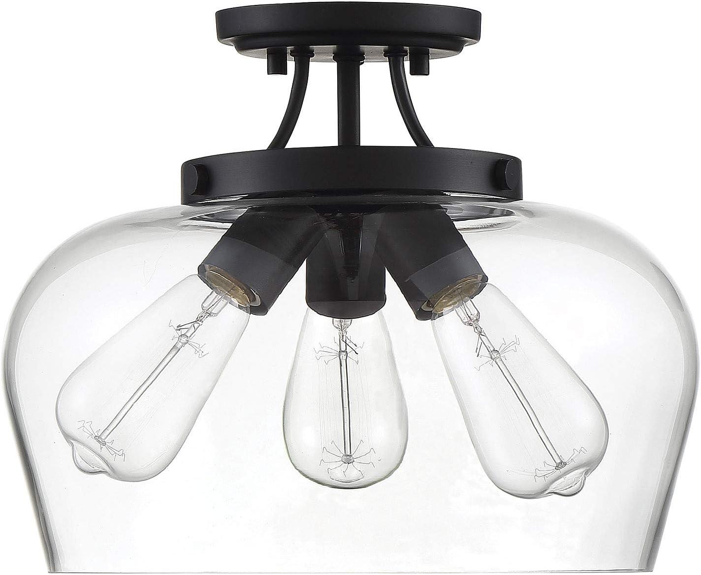Savoy House Octave 3 - Light Semi-Flush Mount in  Black