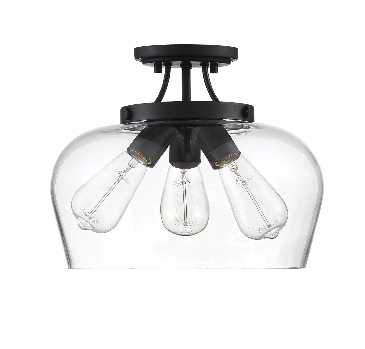 Savoy House Octave 3 - Light Semi-Flush Mount in  Black
