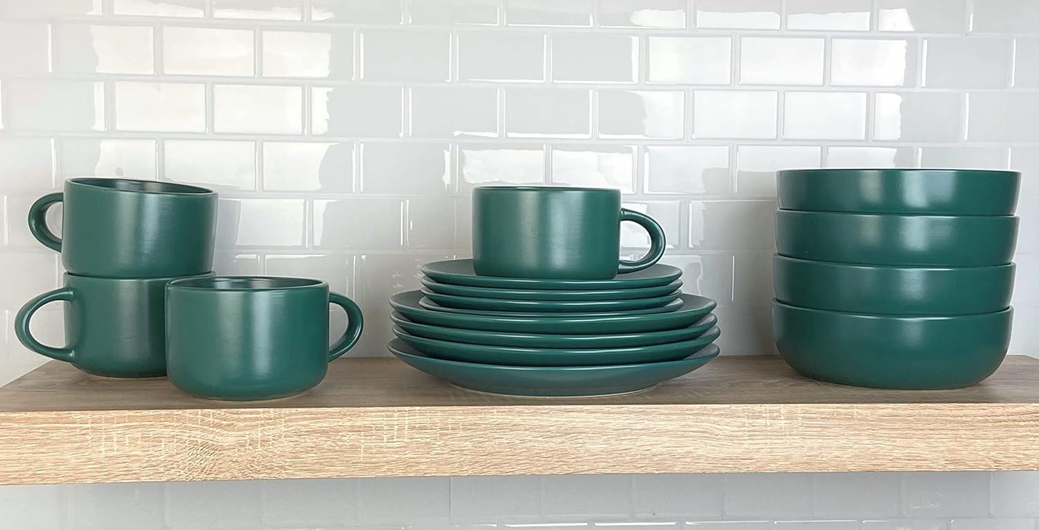 Wazee Matte 16 Piece Dinnerware Set, Service for 4