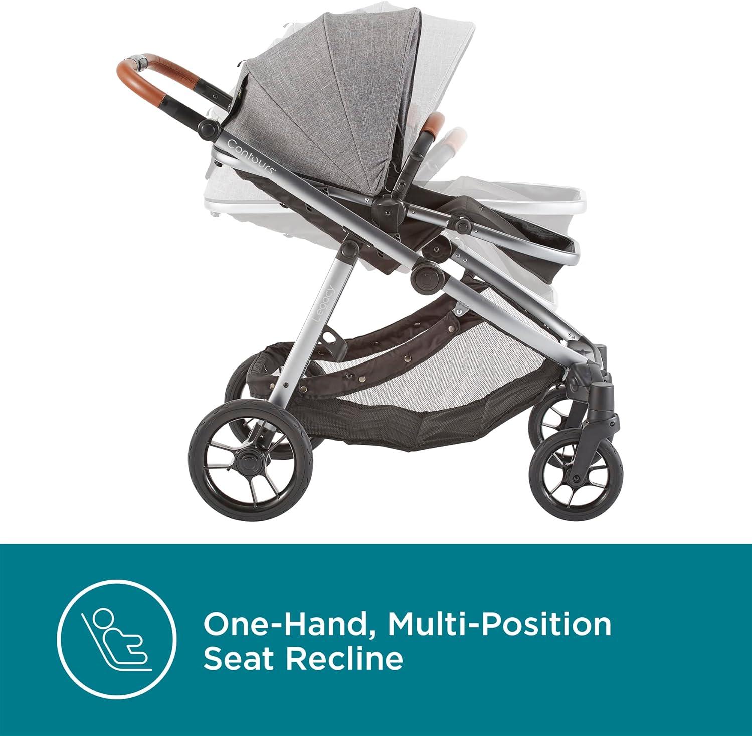 Contours Legacy Single to Double Convertible Stroller - Gray