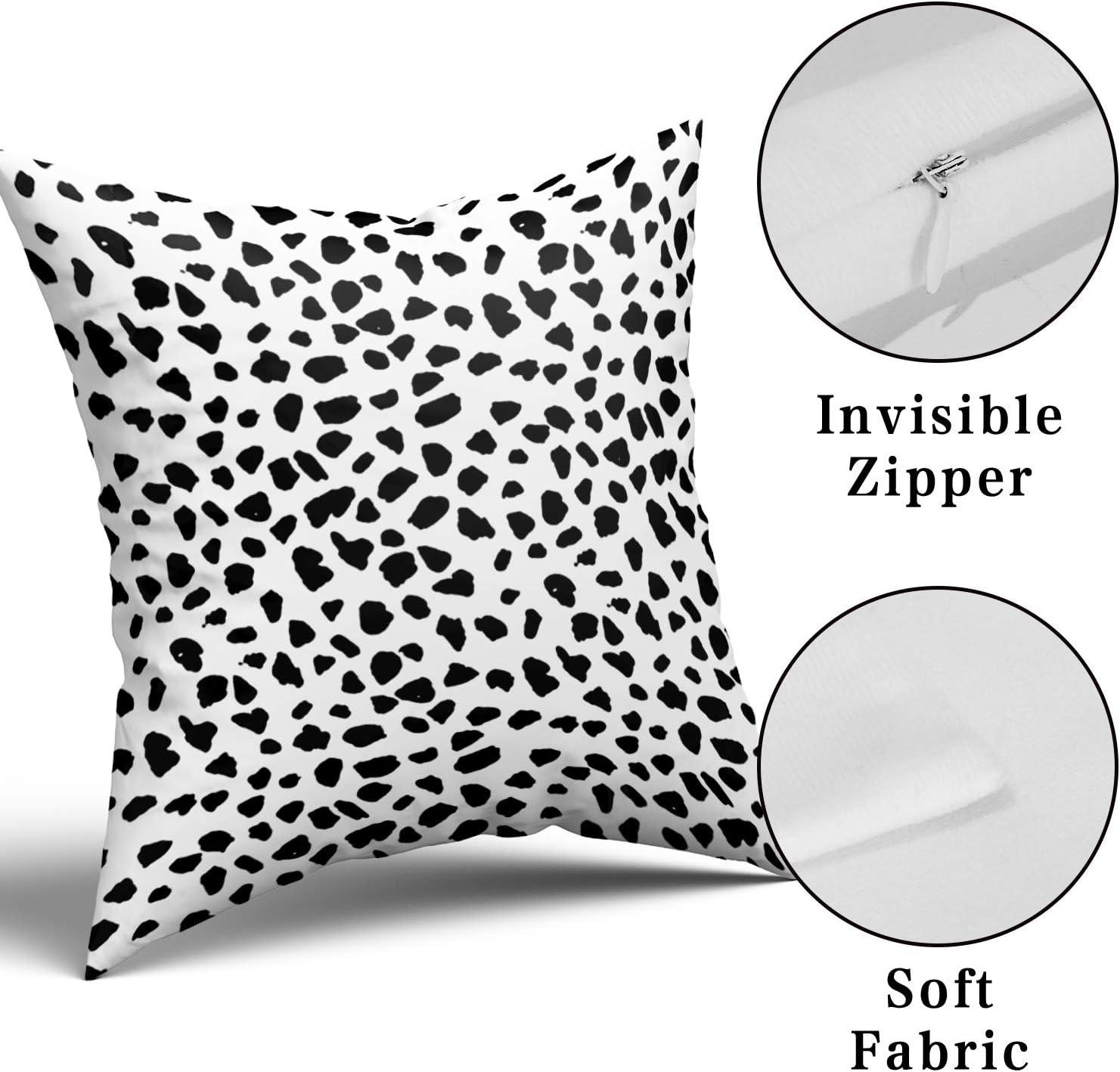 Black and White Dalmatian Polka Dot Cotton-Polyester Euro Pillow Covers