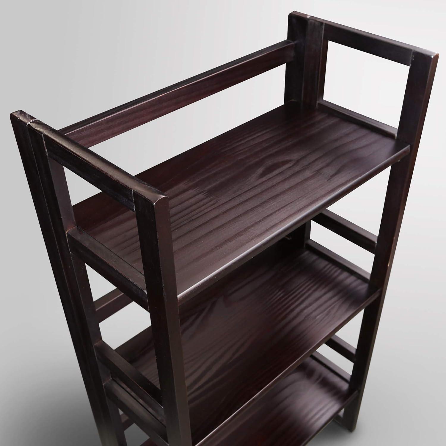 3-Shelf Folding Student Bookcase 20.75" Wide-Espresso