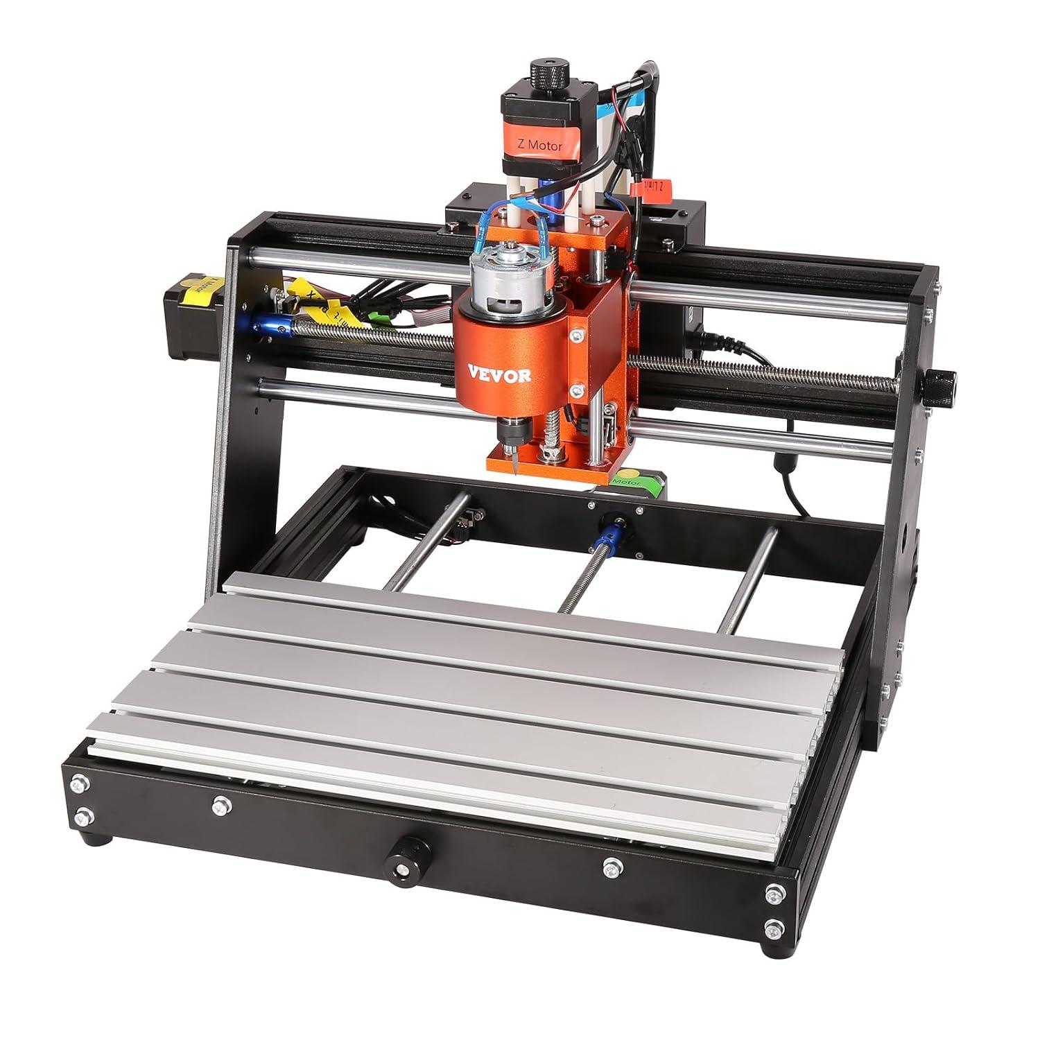 VEVOR CNC Router Machine, 120W 3 Axis GRBL Control Wood Engraving Carving Milling Machine Kit, 300 x 200 x 60 mm/11.8 x 7.87 x 2.36 in Working Area 10000 RPM for Wood Acrylic MDF PVC Plastic Foam