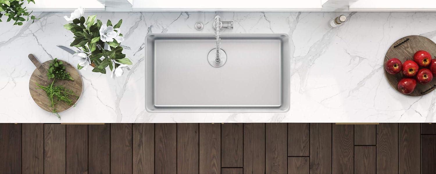 Ruvati Rvm5931 Modena 31" Undermount Single Basin Stainless Steel Kitchen Sink - Stainless