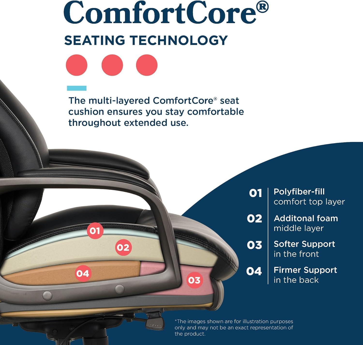 La-Z-Boy La-Z-Boy® Nova Executive Office Chair, Patented AIR Ergonomic Support Technology®, High-Back Premium Comfort & Support, Vegan PU Leather