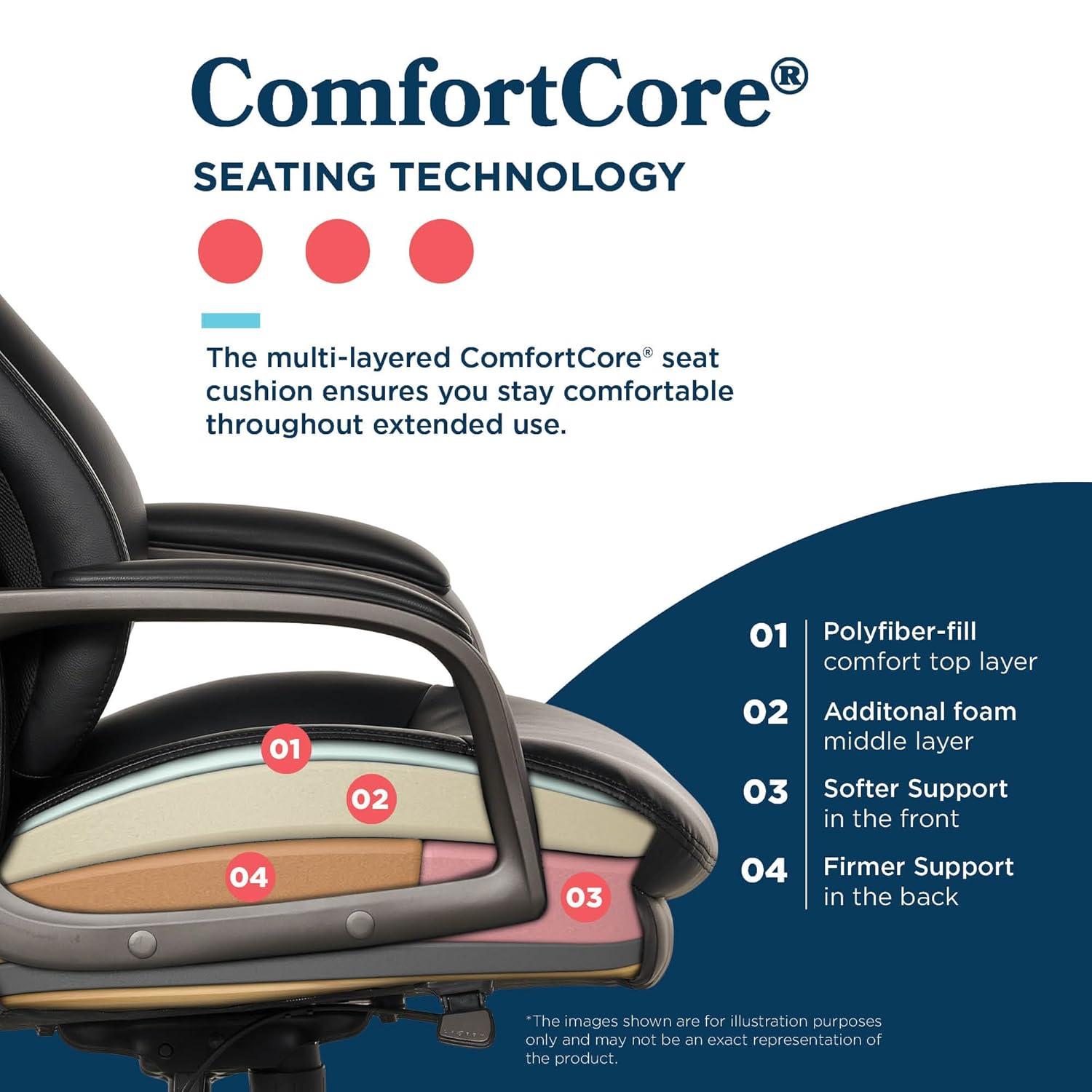 La-Z-Boy La-Z-Boy® Nova Executive Office Chair, Patented AIR Ergonomic Support Technology®, High-Back Premium Comfort & Support, Vegan PU Leather