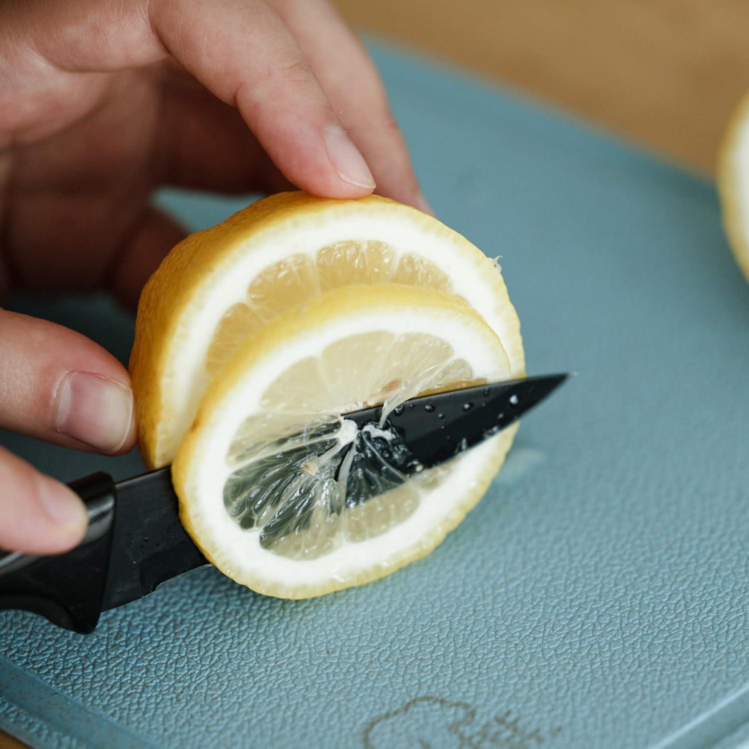 Chef Craft Select Wheat Straw Cutting Board and Knife Set, 10 inch x 7.5 inch, Blue