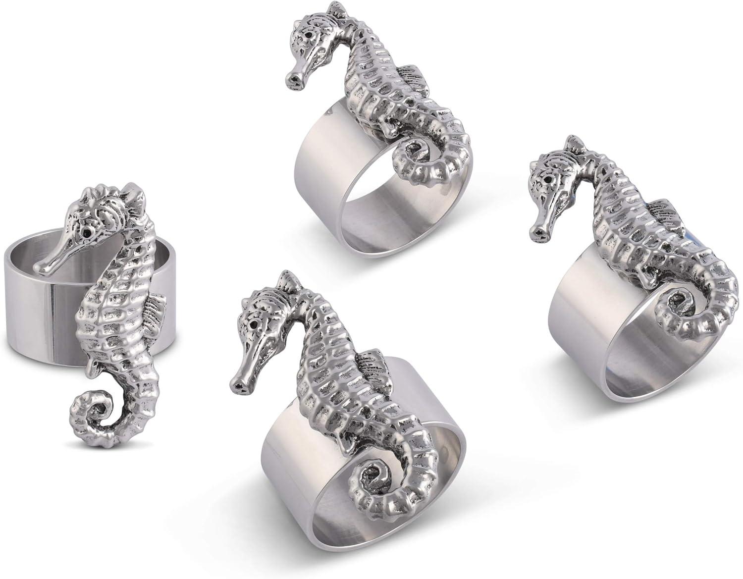 Arthur Court Designs Sea Horse Metal Napkin Ring (Set of 4)