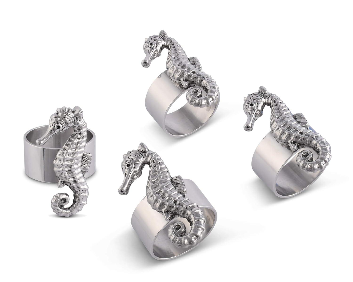 Arthur Court Designs Sea Horse Metal Napkin Ring (Set of 4)