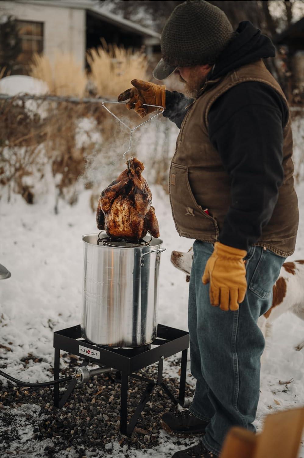 Black Aluminum 30 qt Propane Turkey Fryer Kit