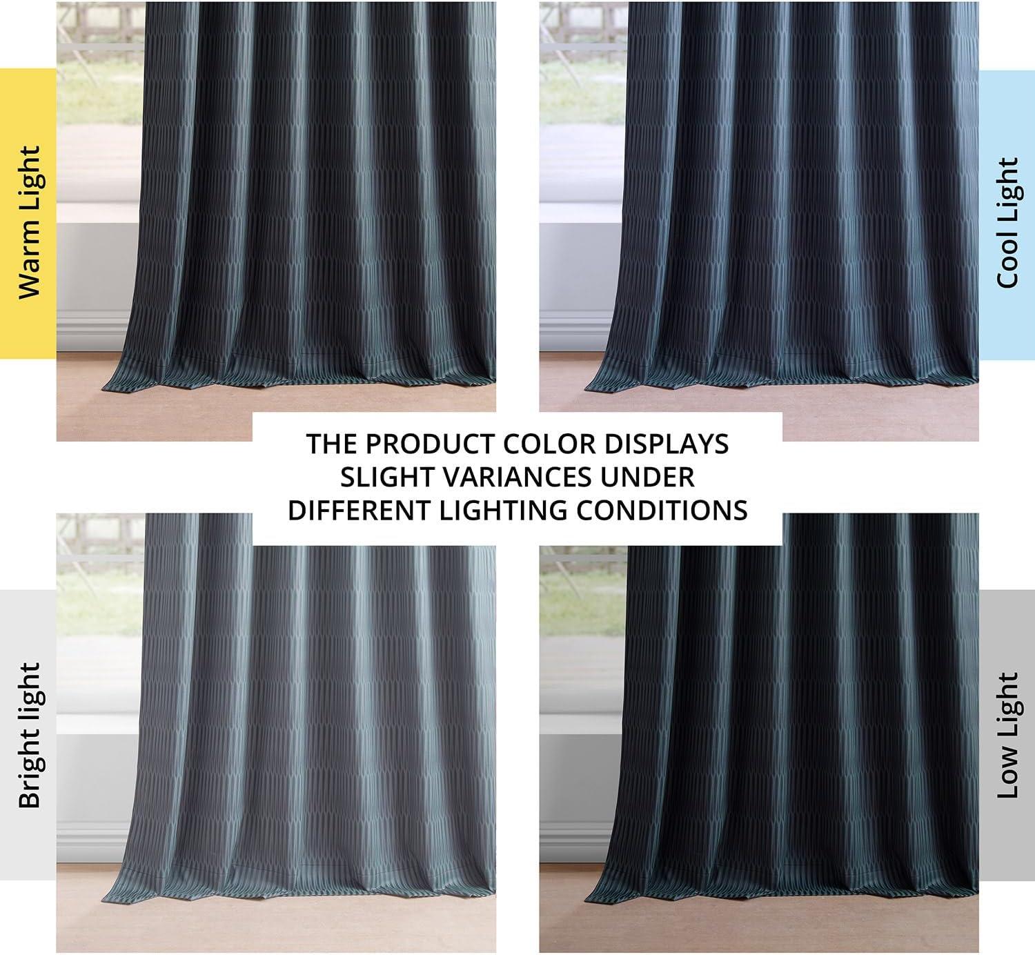 Deep Blue Velvet Room-Darkening Ground Length Drapes