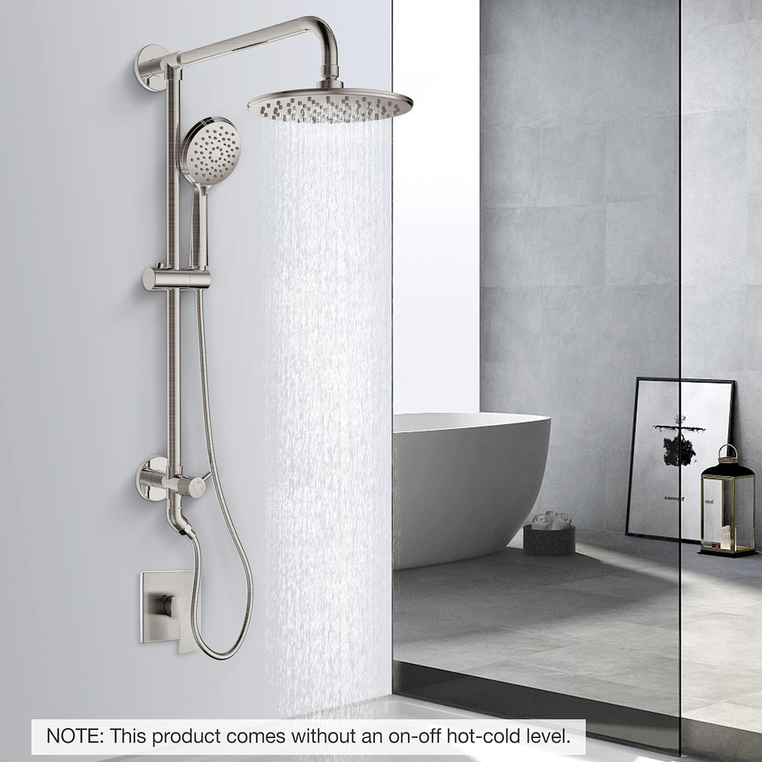 Nickel Adjustable Rain and Handheld Shower System