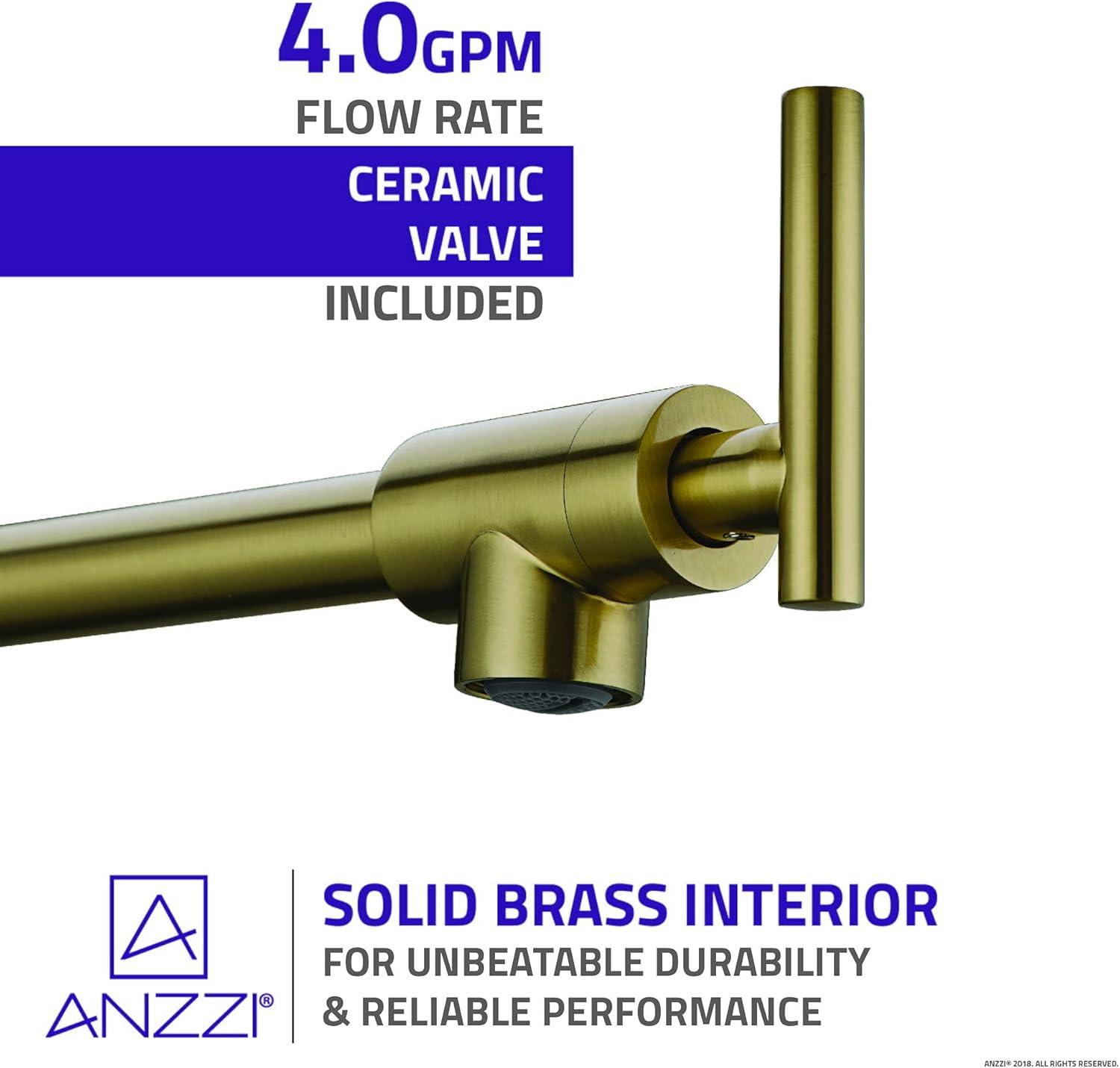 ANZZI ANZZI Braccia Series 24" Wall Mounted Pot Filler With Accessories KF-AZ258BN