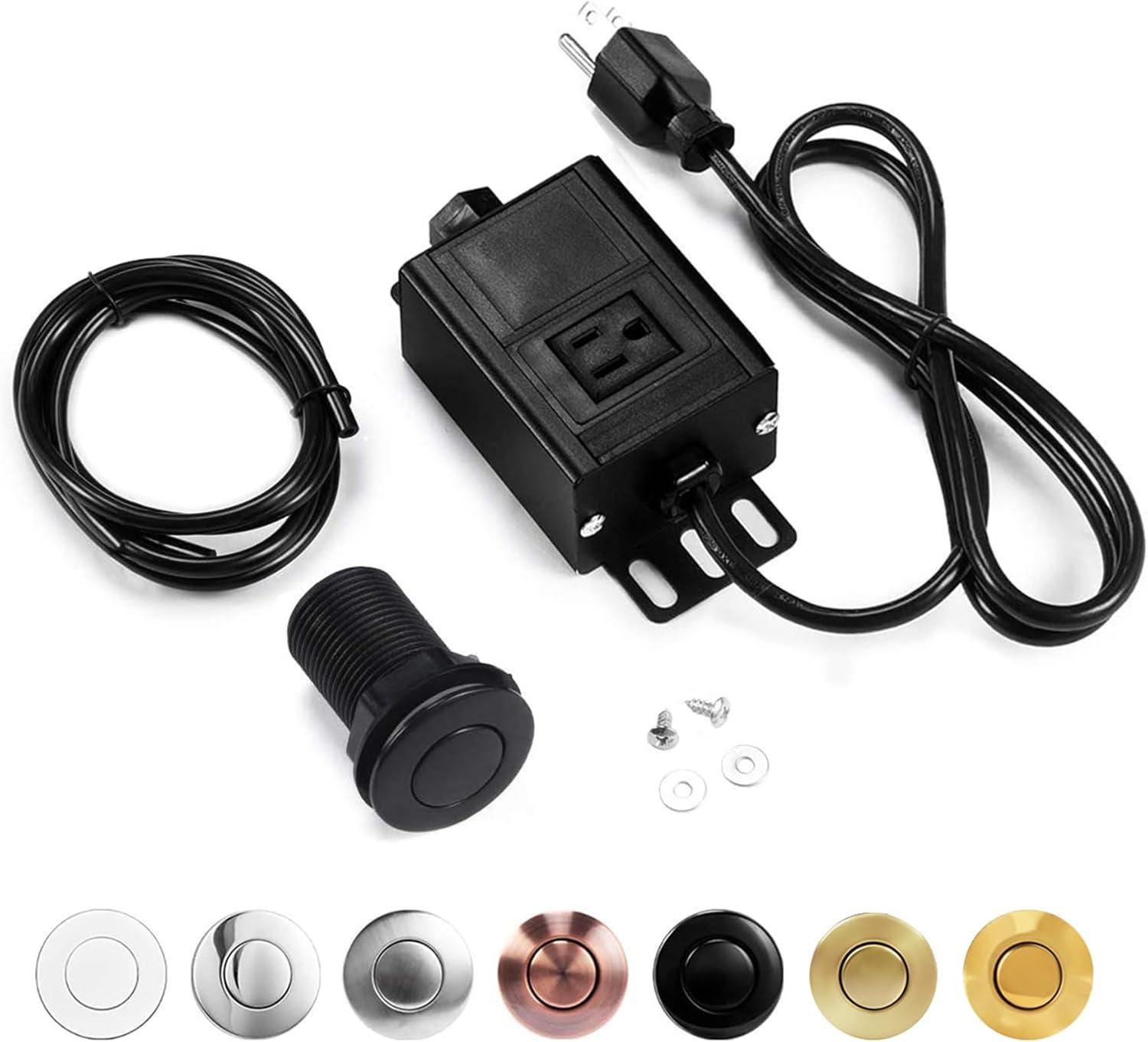 Black Aluminum Alloy Garbage Disposal Air Switch Kit