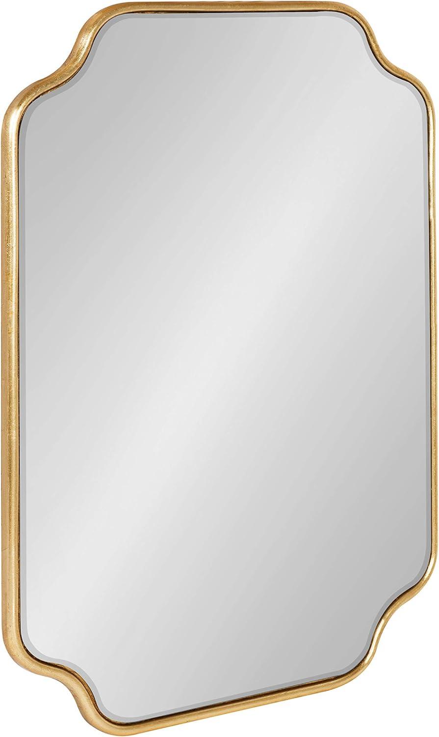Kate and Laurel Plumley Glam Scalloped Wall Mirror, 18 x 24, Gold, Transitional Mirror Wall Decor