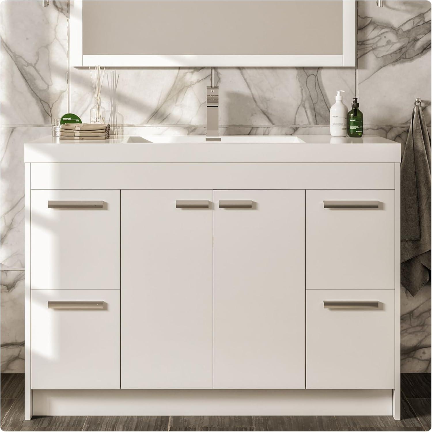 Lugano 48'' Single Bathroom Vanity with Acrylic Top