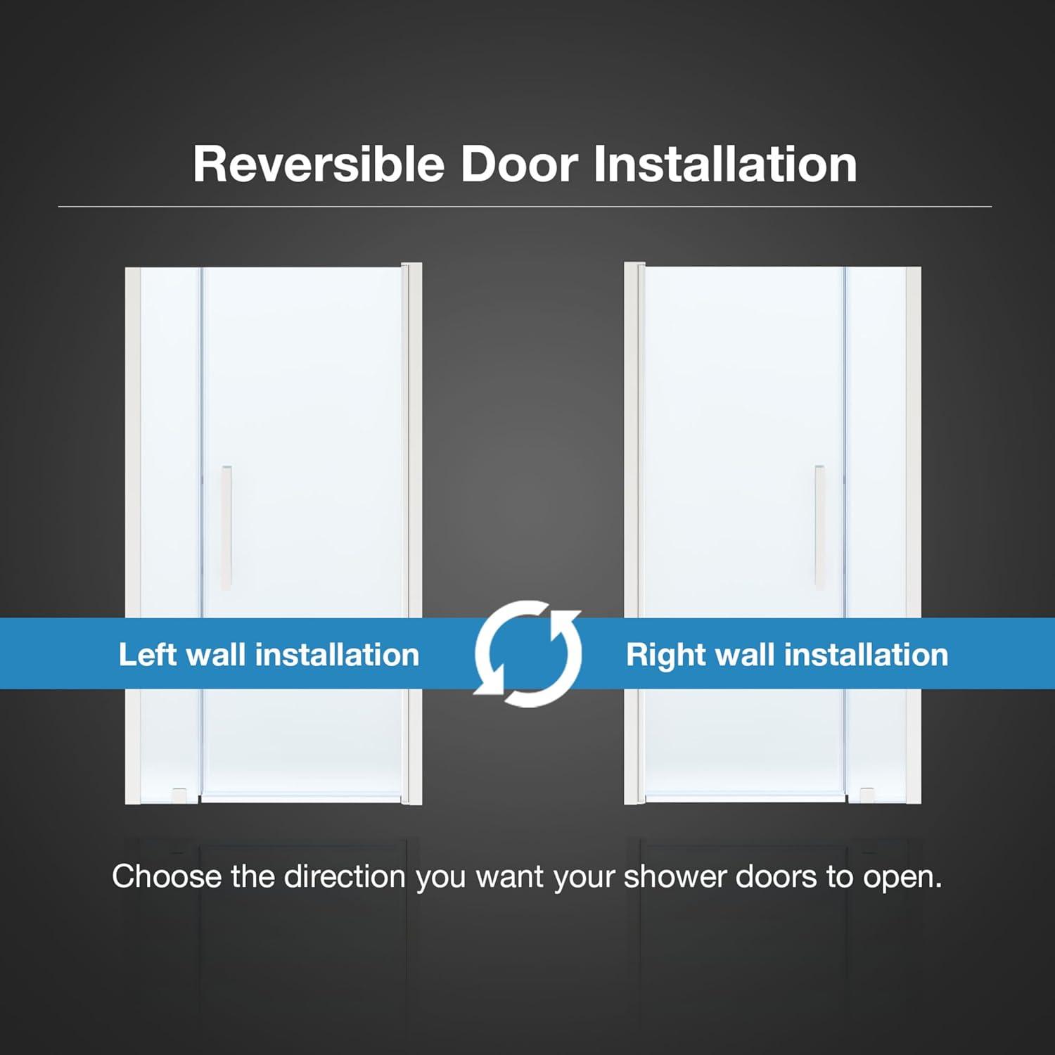 OVE Decors Pasadena 39 7/16 To 41 3/8 In. W X 72 In. H Alcove Frameless Pivot Shower Door
