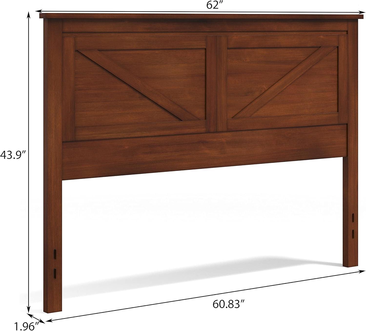 Glenwillow Home Farmhouse Style Wood Panel Headboard in Black, Queen Size