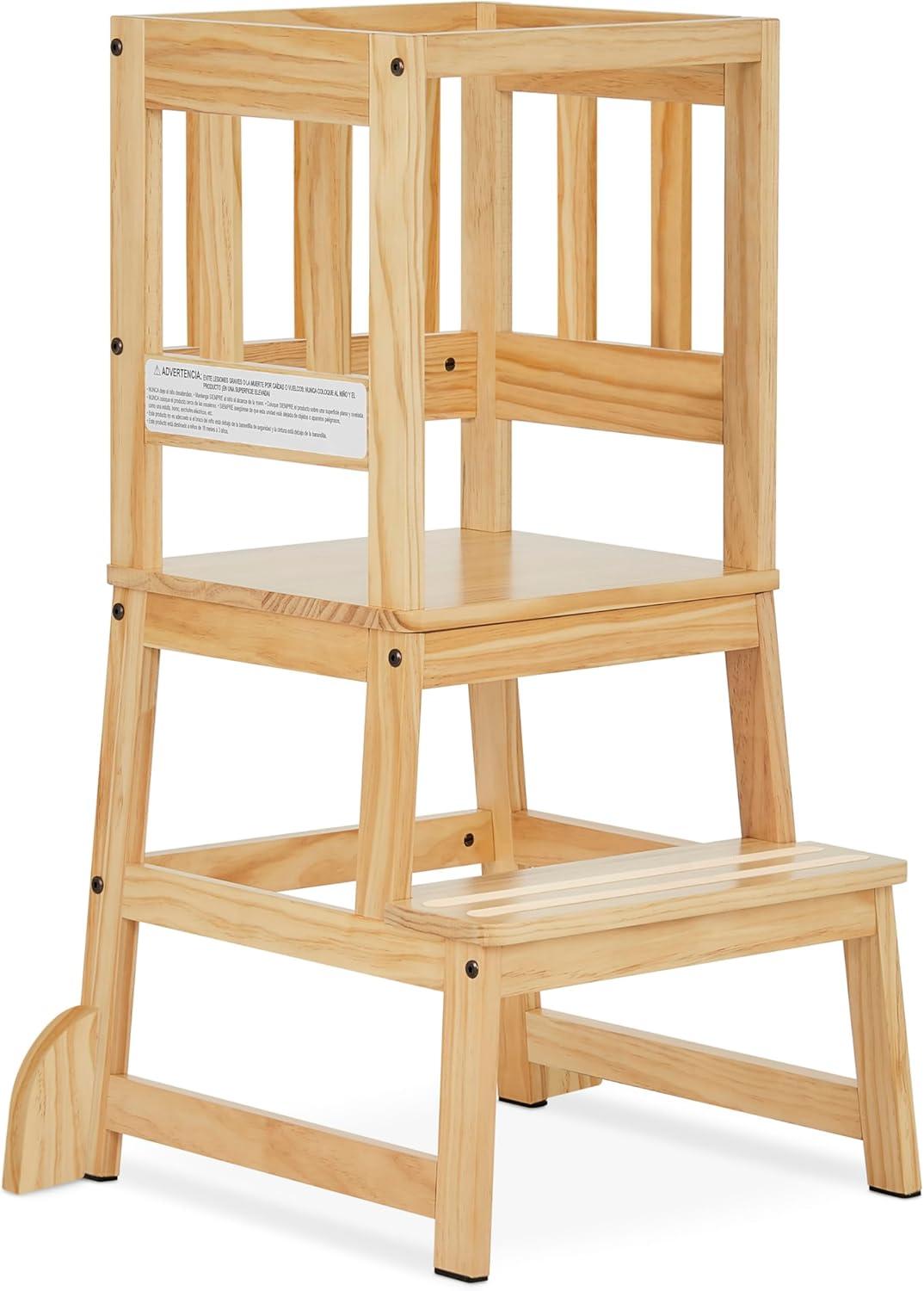 Dream On Me 2-in-1 Funtastic Tower and Step Stool, Easy to Assemble, Natural