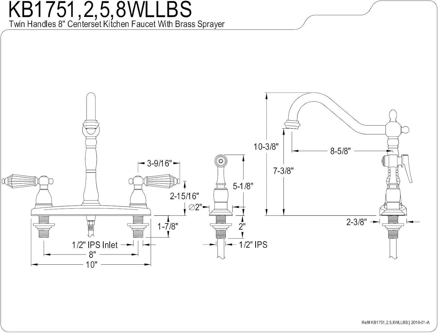 Wilshire Elegance 10" High Centerset Kitchen Faucet in Brushed Nickel