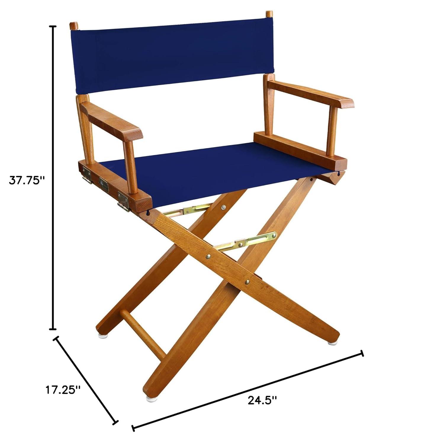 Casual Home Extra-Wide Premium 18" Directors Chair Mission Oak Frame W/Royal Blue Color Cover