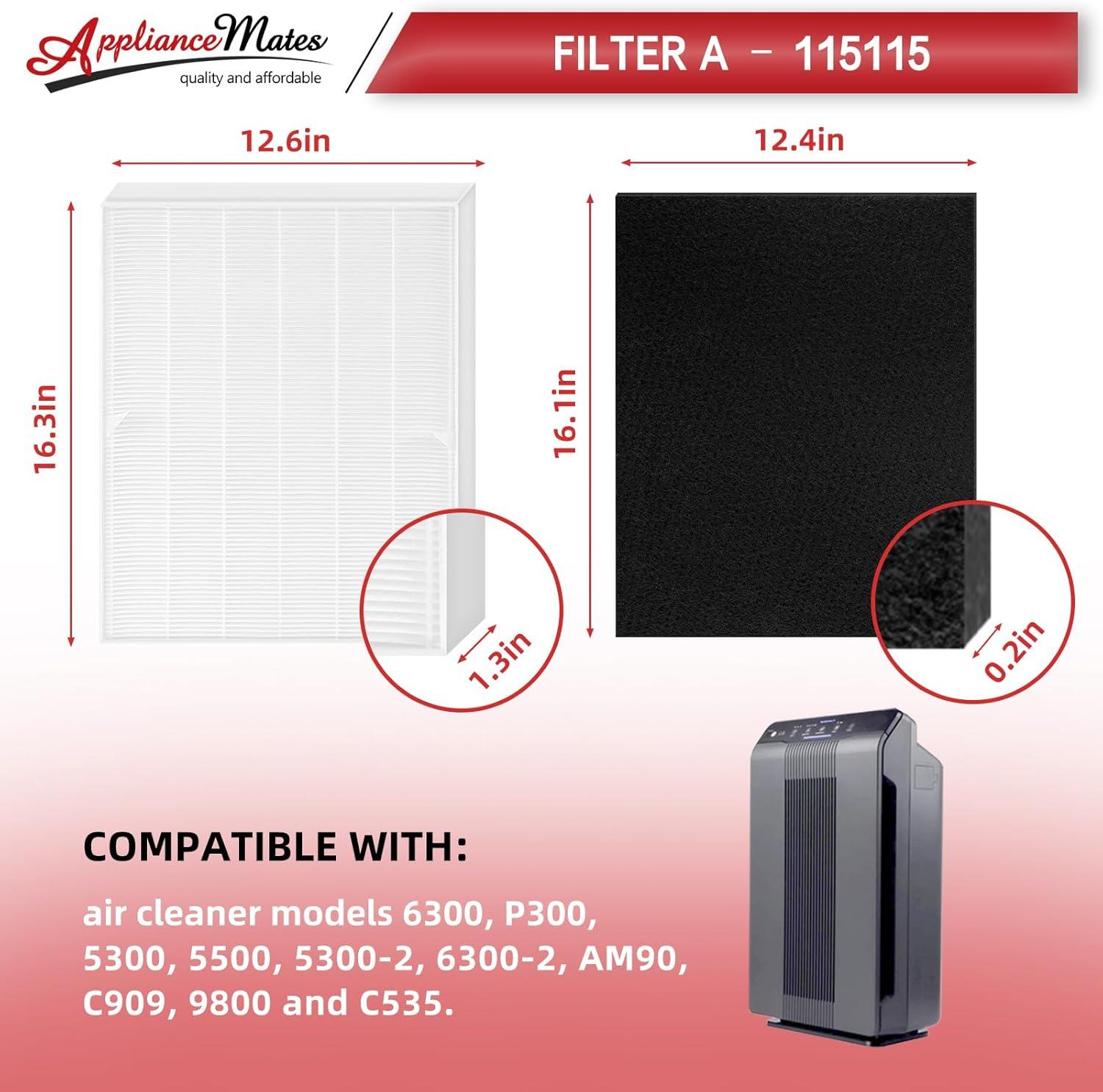 White and Black HEPA Activated Carbon Air Purifier Filters