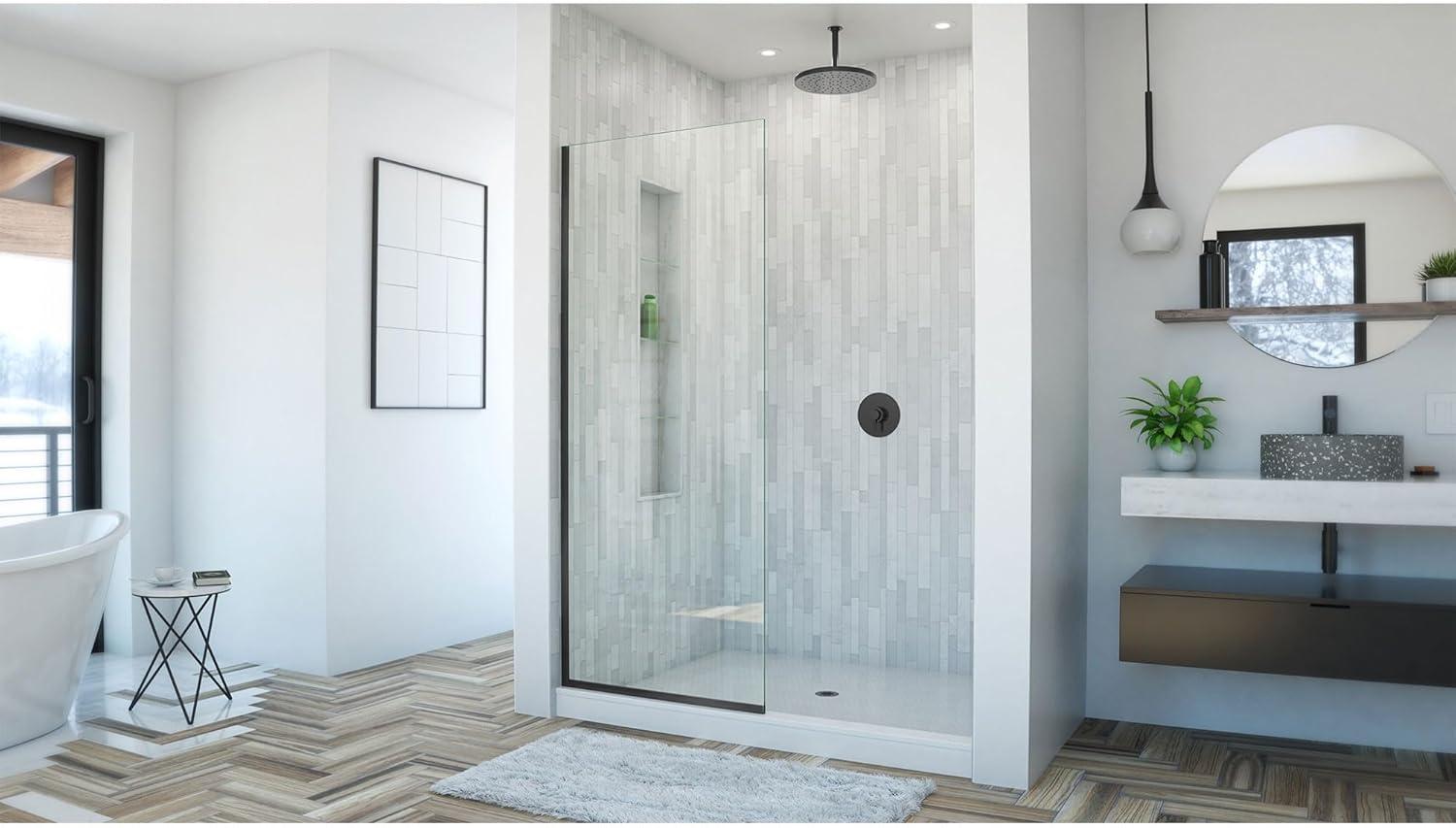 Linea 34" W x 72" H Frameless Fixed Glass Panel