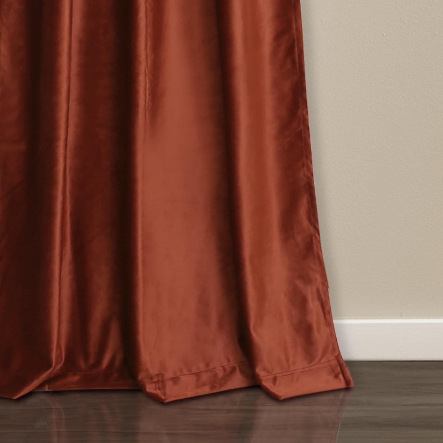 Prima Velvet Solid Velvet Room Darkening Curtain Pair (Set of 2)